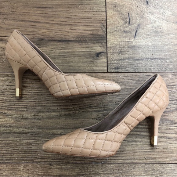 nude quilted heels